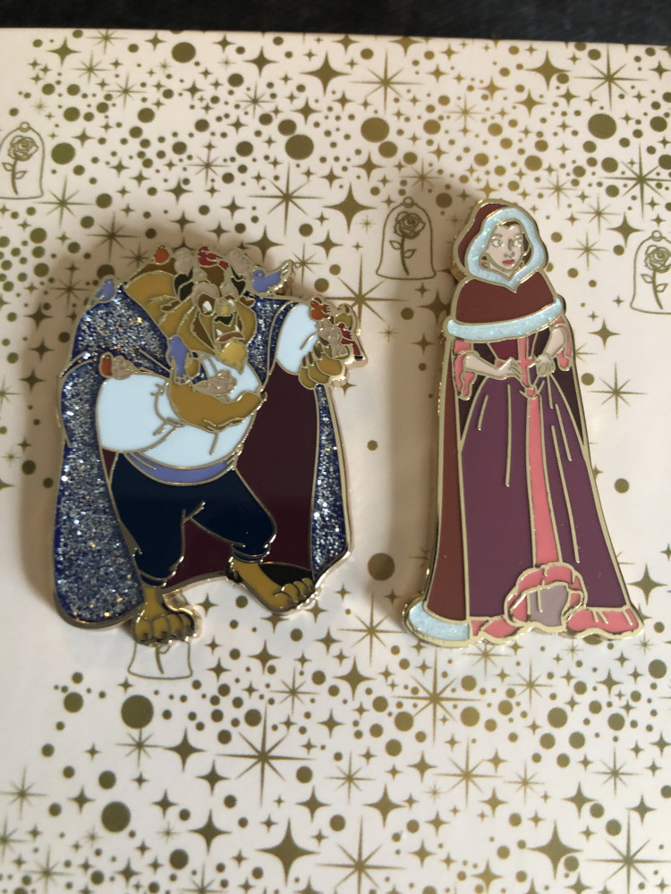 53217 - Enchanted Winter - Disney Beauty and the Beast 2pc Enamel Pin ...