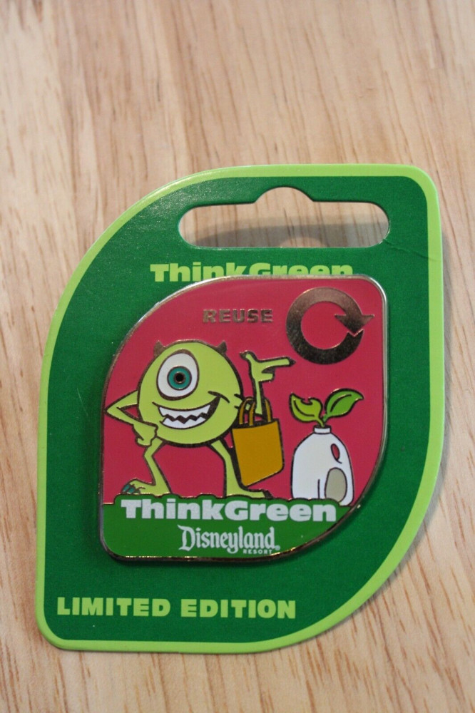 62597 Reuse Mike Wazowski Think Green Disneyland Resort Disney Pin