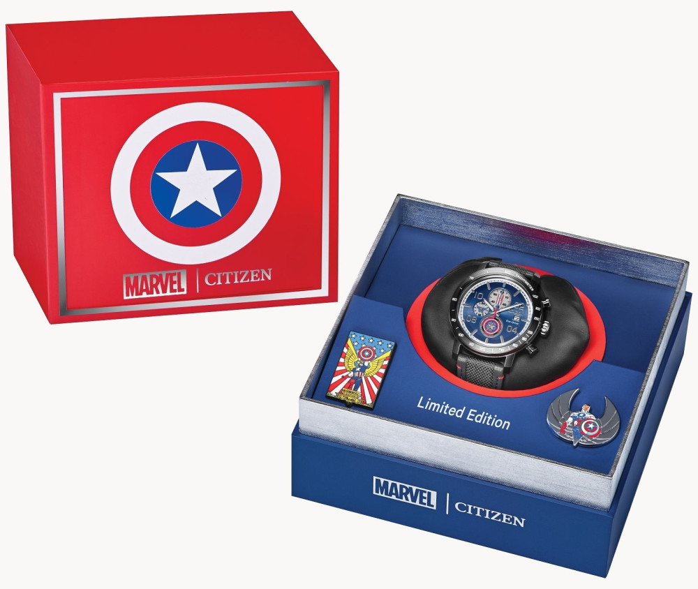 71378 Captain America 80th Anniversary Watch and 2 Pin Set Citizen Watch Misc Disney