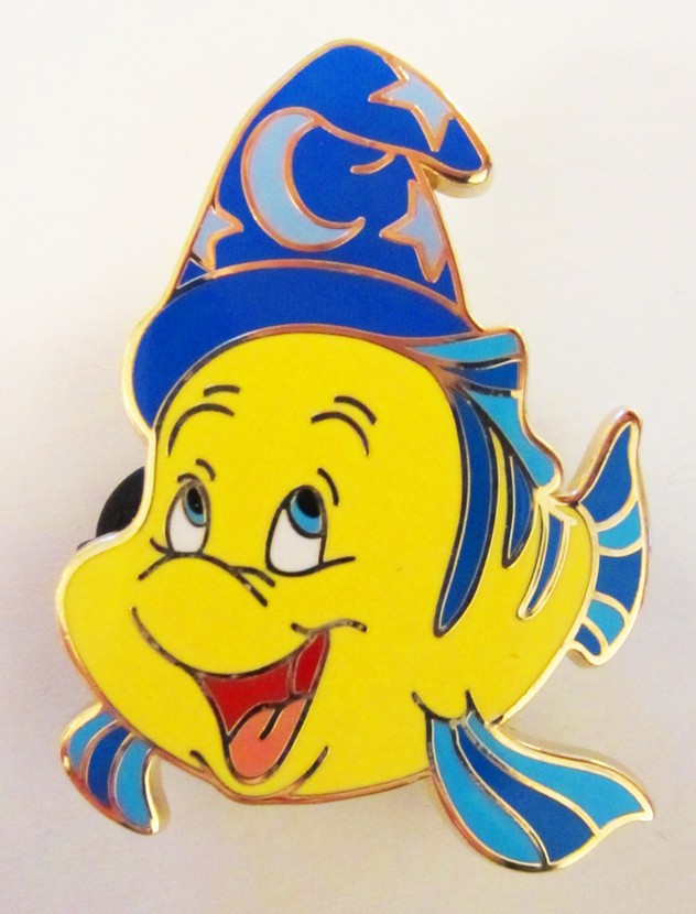 Flounder Characters in Sorcerer Hats Pin & Pop