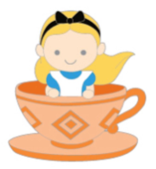 37547 Alice in a Teacup Alice in Wonderland Mystery Pin Set