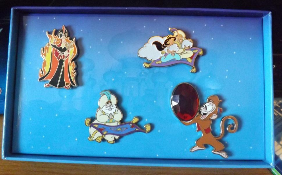 3526 - Jafar, Aladdin, Jasmin, Abu, and Sultan - Aladdin Pin Box Set ...